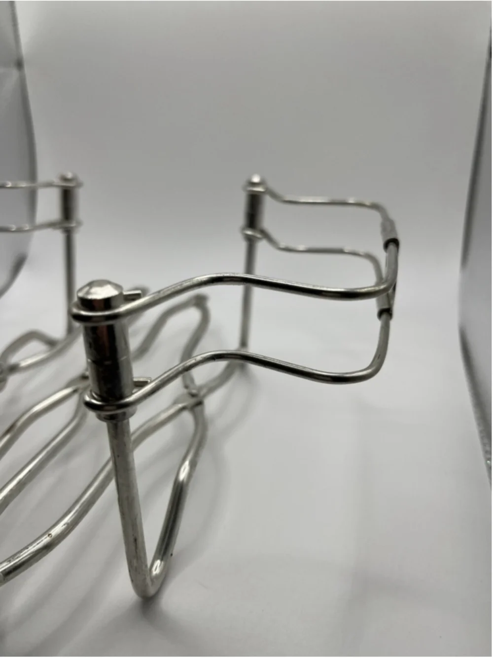 VINTAGE Chrome Silver Expandable Metal Trivet Casserole/Dish Holder ITALY SEE